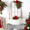 13" Poinsettia & Berry Candelabrum Artificial Arrangement